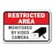 Signmission Safety Sign, 12 in Height, Aluminum, Video Surv - Restr Area A-1218 Video Surv - Restr Area - alternate 1